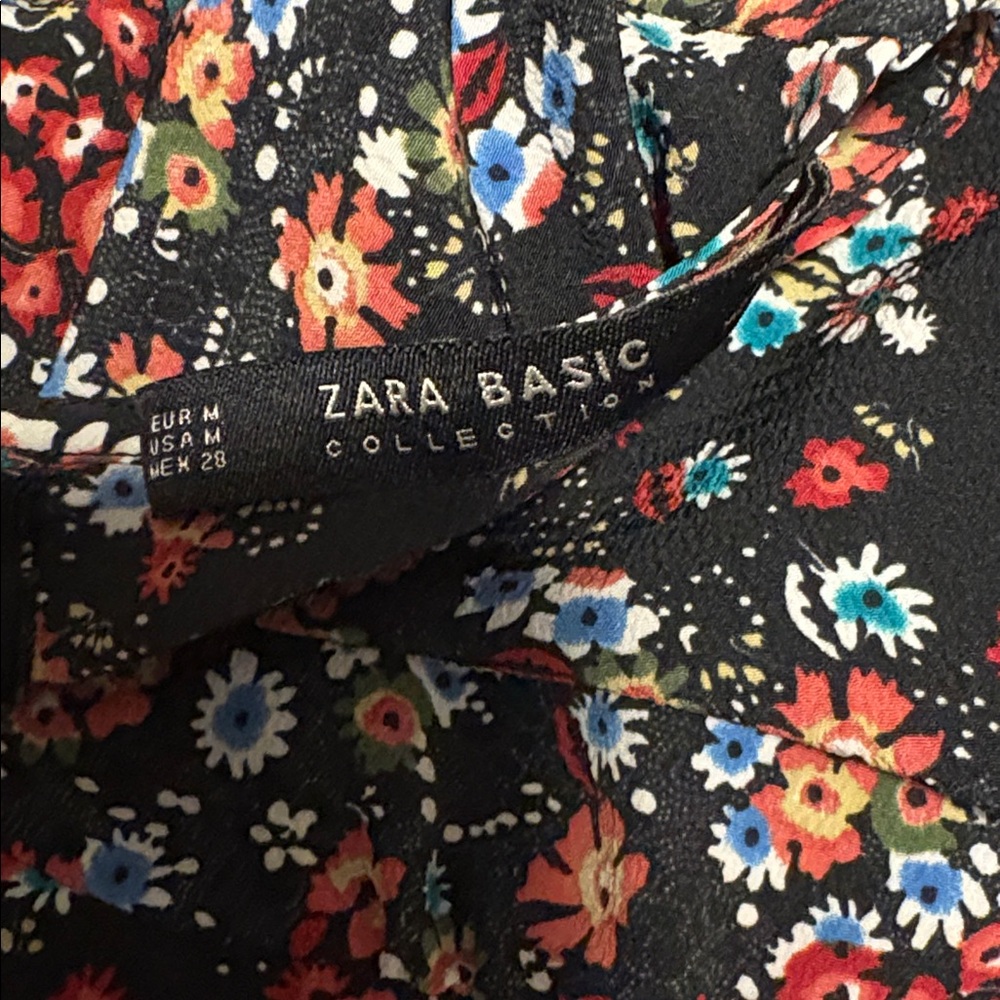 Zara V Neck Multicolor Long Sleeve Boho Romper Medium - Picture 12 of 12